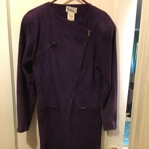 purple suede dress